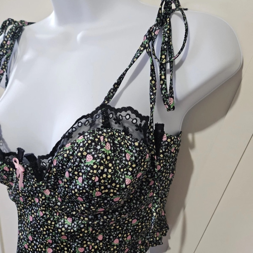 For Love And Lemons Black Floral Camisole Small - Picture 5 of 16